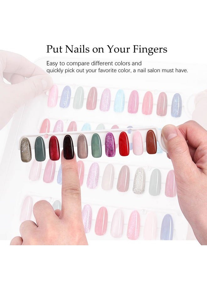 I·B·N G كتاب عرض ألوان الأظافر، C10، كتاب عرض عينات الأظافر البلاستيكية، كتاب بطاقة ألوان جل الأظافر مع أظافر شفافة قابلة للاستبدال، لا حاجة للصق، لا حاجة للصمغ (C10) - Image 5