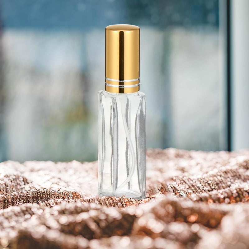 هومويويوو (Homoyoyo)، مجموعة من 4 زجاجات رش بسعة 10 مل، عبارة عن رذاذات عطر قابلة لإعادة التعبئة ومقاومة للتسرب، بتصميم مربع، مناسبة للسفر والاستخدام اليومي. - Image 3