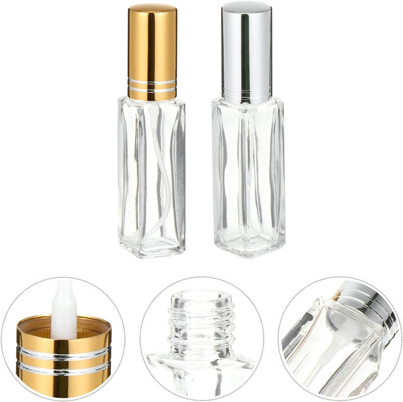 هومويويوو (Homoyoyo)، مجموعة من 4 زجاجات رش بسعة 10 مل، عبارة عن رذاذات عطر قابلة لإعادة التعبئة ومقاومة للتسرب، بتصميم مربع، مناسبة للسفر والاستخدام اليومي. - Image 5