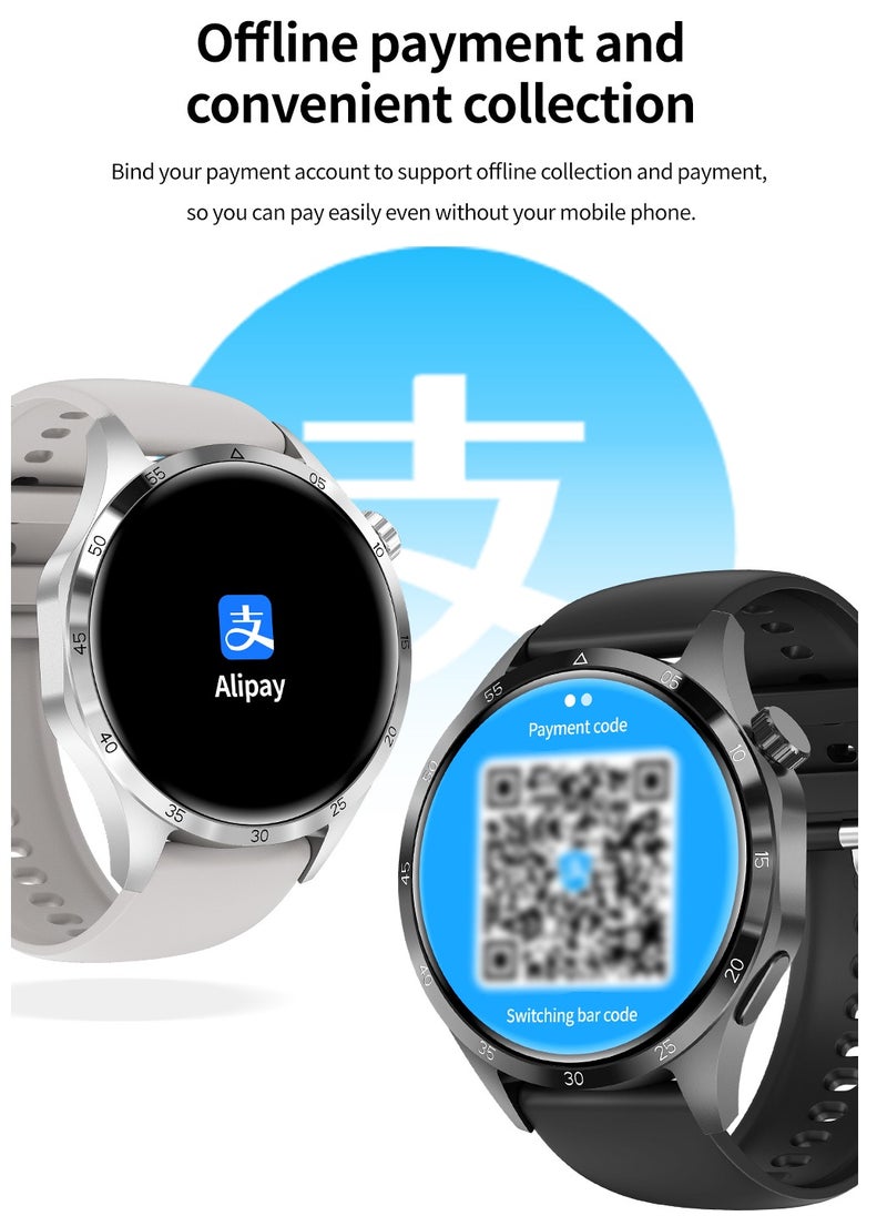 AROAQ - GT4 Pro Smart Watch Men IP68 NFC AMOLED 360*360 HD Screen Heart Rate Bluetooth Call SmartWatch - Image 1
