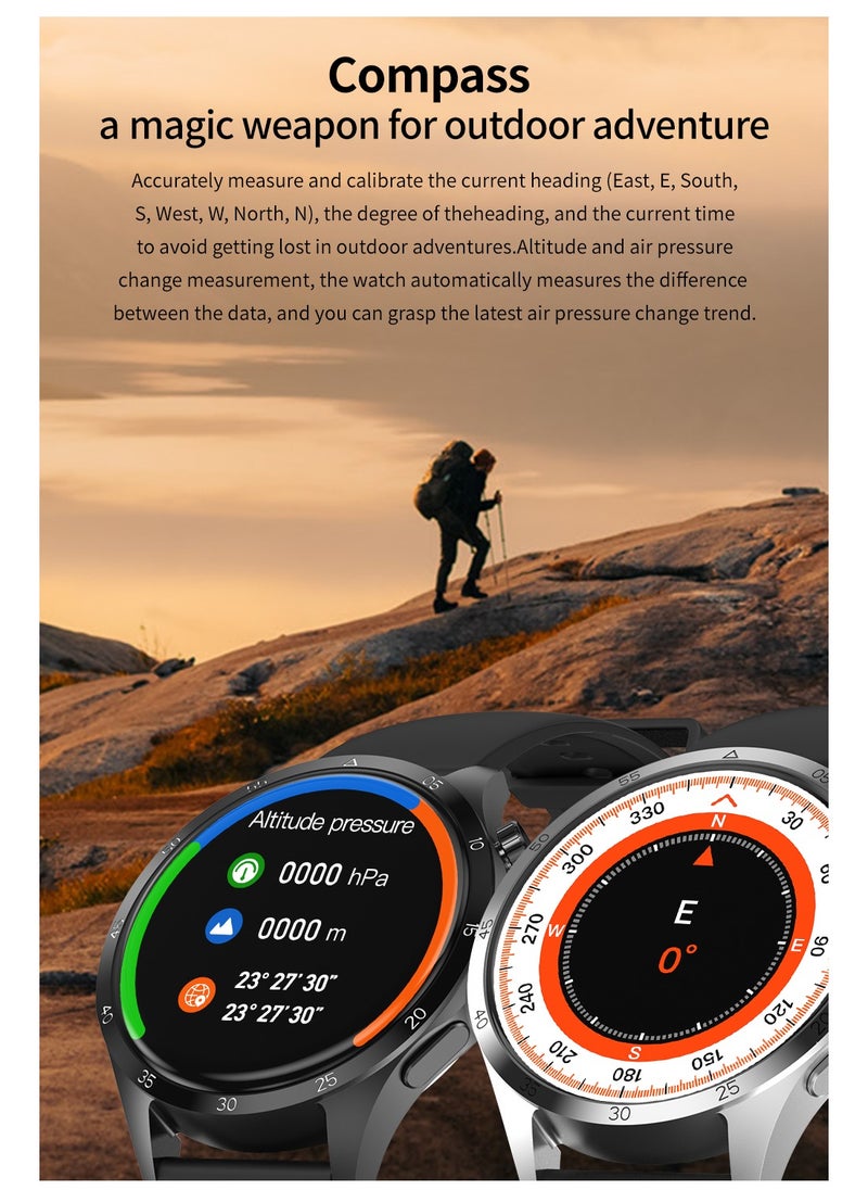 AROAQ - GT4 Pro Smart Watch Men IP68 NFC AMOLED 360*360 HD Screen Heart Rate Bluetooth Call SmartWatch - Image 1