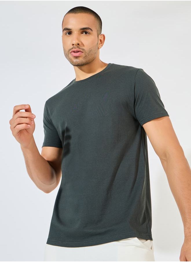 Solid Regular Fit Cotton Rich T-Shirt - pzsku/ZC2ABCA153DC6557129B0Z/45/_/1729103204/f0c6b494-6836-47ee-a022-ac2e3e93feaa