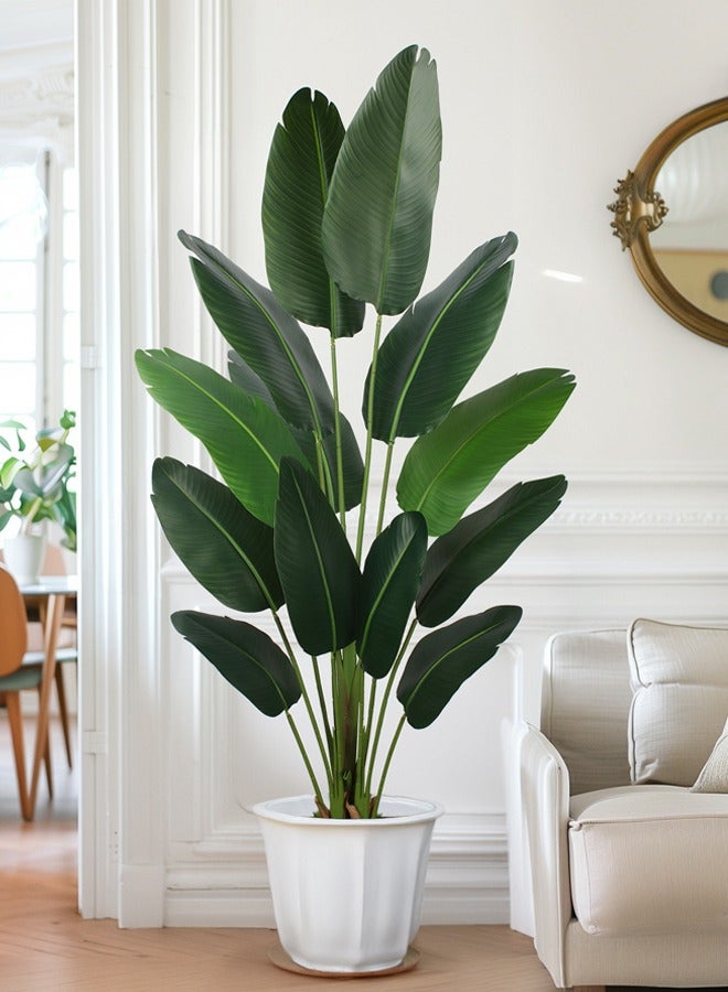 Generic yepdin Artificial Bird of Paradise Plant 180 cm Tall Fake Banana Leaf Plant for Indoors and Outdoors,Faux Palm Tree with Plastic Pot for Office and Home Decor  - Image 1