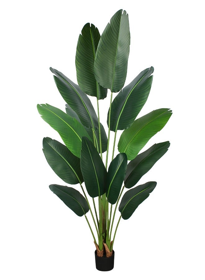 Generic yepdin Artificial Bird of Paradise Plant 180 cm Tall Fake Banana Leaf Plant for Indoors and Outdoors,Faux Palm Tree with Plastic Pot for Office and Home Decor  - Image 2