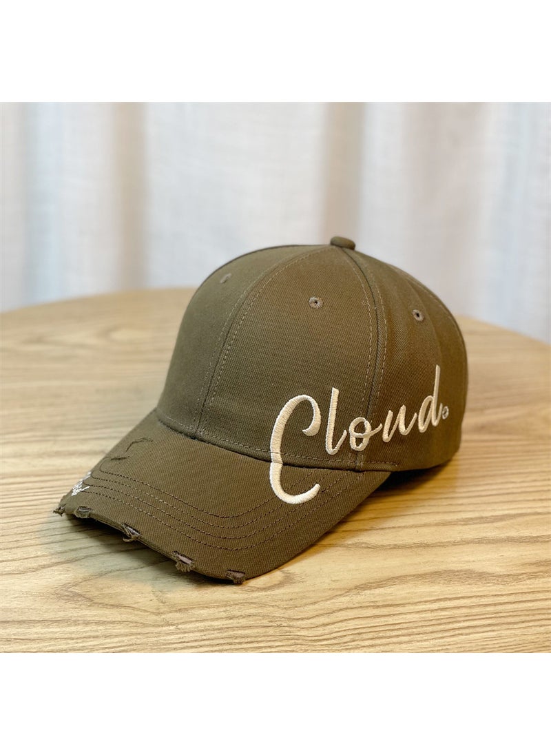 Generic Black Embroidered Baseball Cap Unisex Wine Red  - Image 2