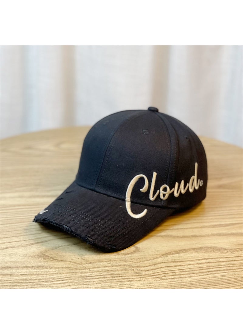 Generic Black Embroidered Baseball Cap Unisex Wine Red  - Image 5