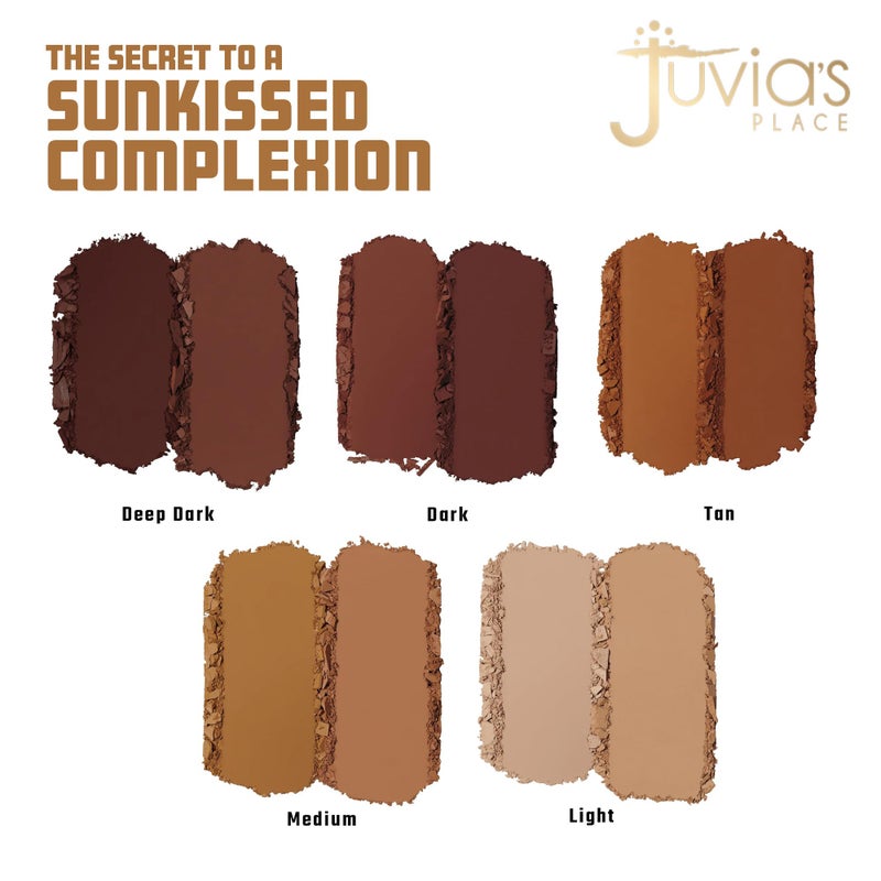 Juvia's Place Bronzed Duo Bronzer Dark - Soft Matte Bronzer, Contour Powder, Pressed Powder, Long-Wearing & Buildable Bronzing Powders - Suitable for Dark to Deep Tan Skin Tone - Image 3