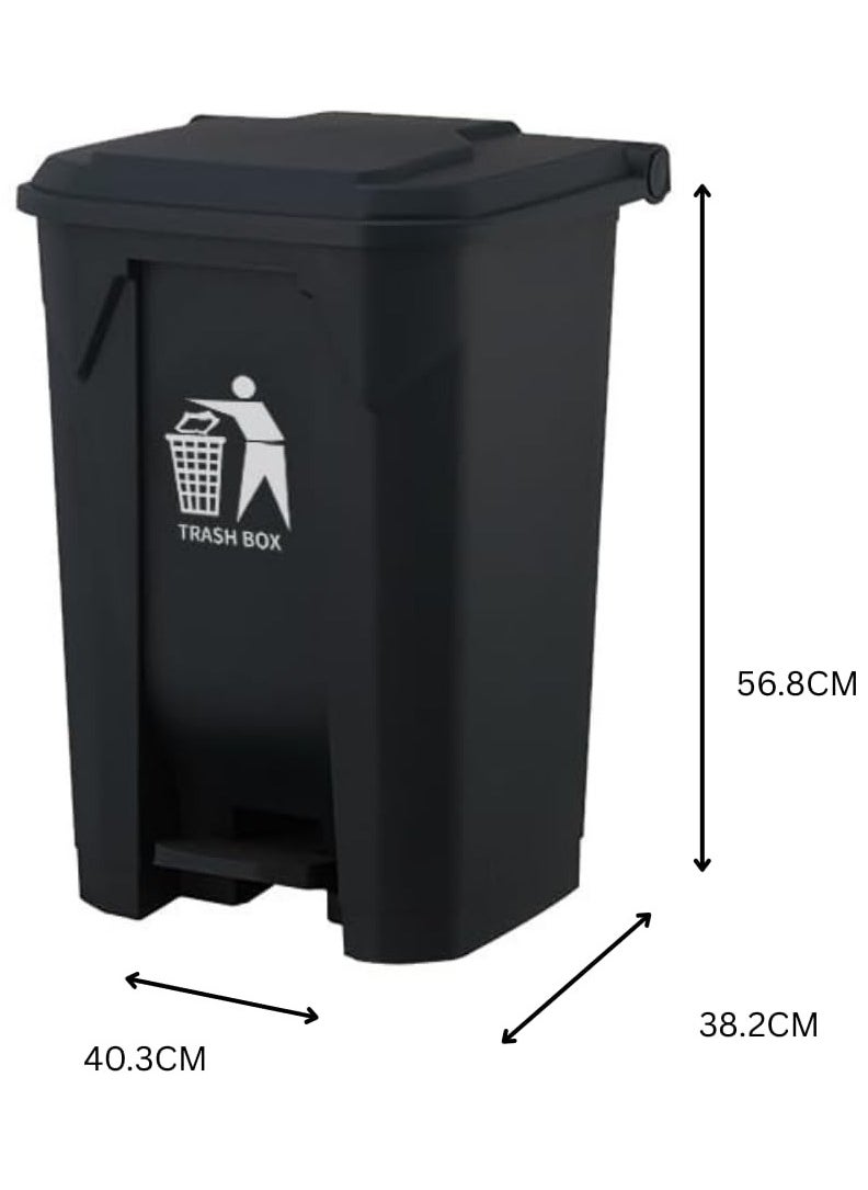 Festive Gallery 50L Pedal Dustbin – Elegant Design, Durable Wear-Resistant Material, Sturdy & Reliable, Hands-Free Operation with Pedal Base (Black)  - Image 2