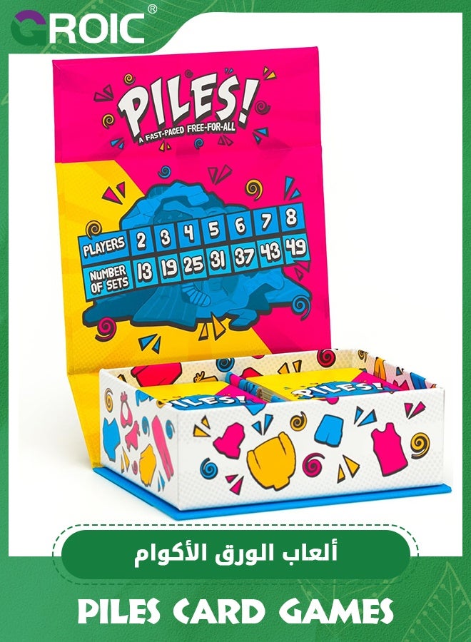 GROIC Piles Fast Card Game for 2 to 8 People, Fast Collecting Game, Reaction Game for Adults and Children Ages 8 and Up, Travel & Memory Game, Party Games - Image 3