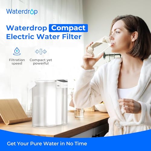 Waterdrop Compact Electric Water Filter Pitcher, 200-Gallon Rechargeable Instant Powerful Dispenser, NSF/ANSI 42&53&401, Reduce PFAS, Lead, Chlorine, 14-Cup, White, with 1 Filter, Does not Lower TDS - Image 2