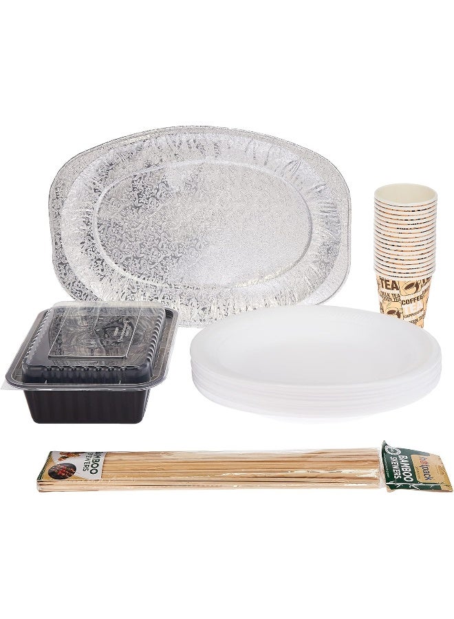 Hotpack مجموعة الشواء القابلة للاستخدام لمرة واحدة من هوت باك لـ 10 أشخاص  - Image 1