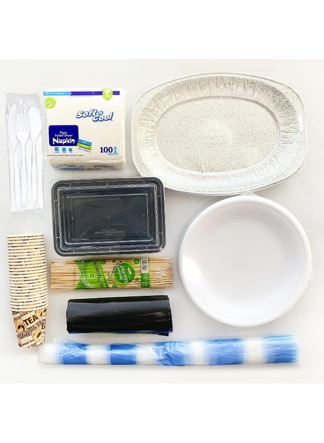 Hotpack مجموعة الشواء القابلة للاستخدام لمرة واحدة من هوت باك لـ 10 أشخاص  - Image 3