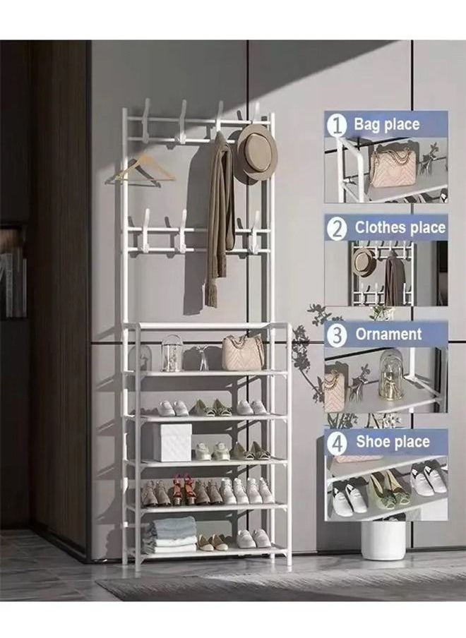 Cady One White metal clothes hanger, stand, and organizer consisting of 5 shelves  - Image 2