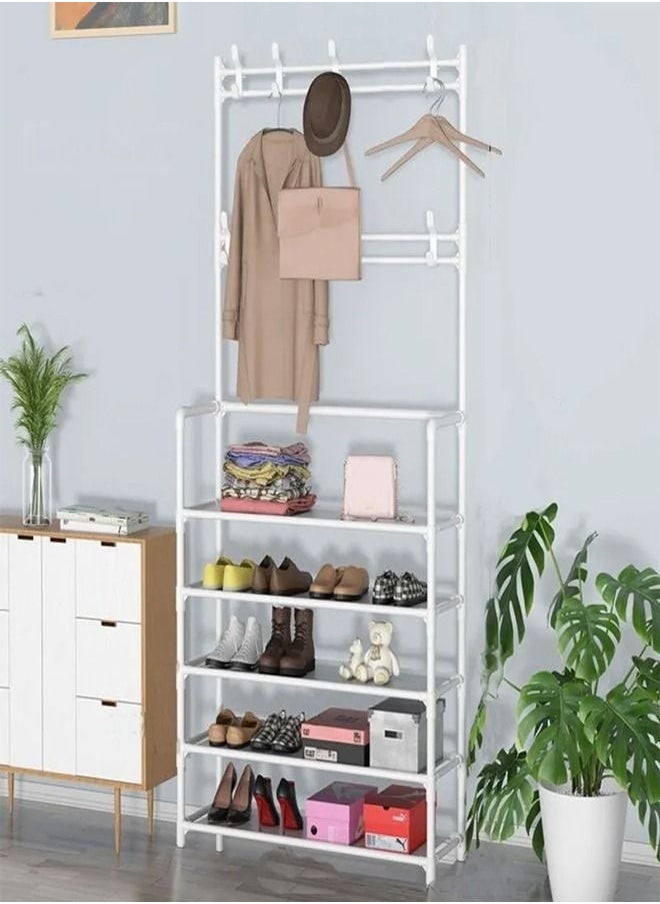 Cady One White metal clothes hanger, stand, and organizer consisting of 5 shelves  - Image 1