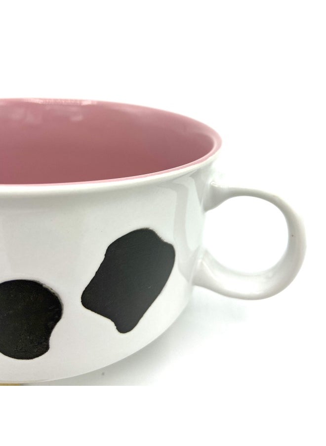 22 Oz Cow Souper Mug With Lid