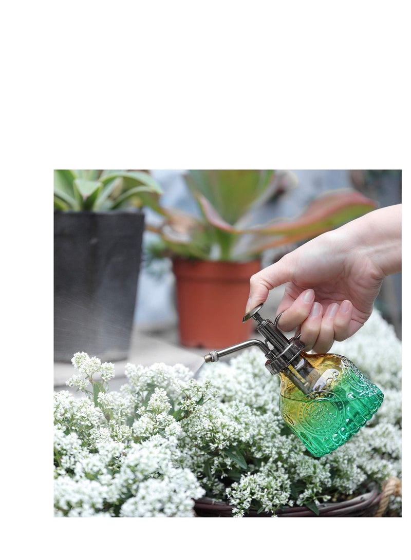 SYOSI Glass Plant Mister 200ML, Vintage Spray Bottle with Top Pump Fine Mist Garden Flower Sprayer Small Decorative Spritzer Watering Can Gift for Indoor Outdoor Succulent House Plant (Gradient Color) - Image 4