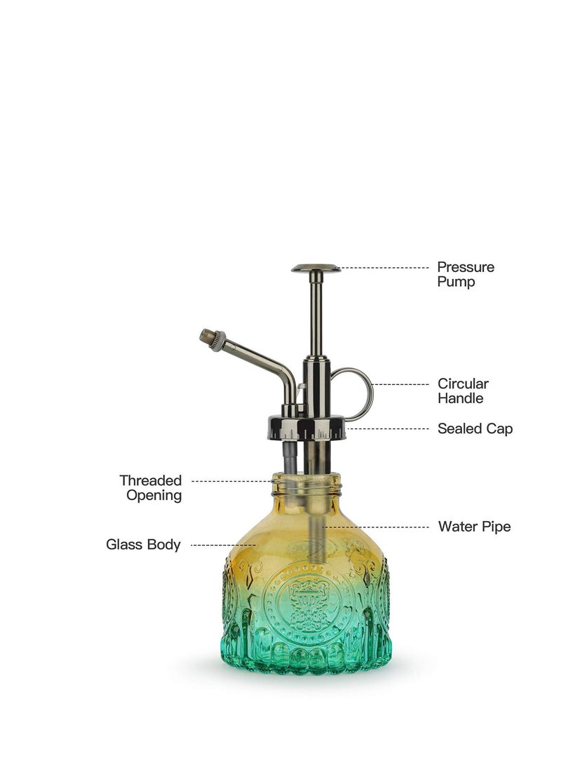 SYOSI Glass Plant Mister 200ML, Vintage Spray Bottle with Top Pump Fine Mist Garden Flower Sprayer Small Decorative Spritzer Watering Can Gift for Indoor Outdoor Succulent House Plant (Gradient Color) - Image 2