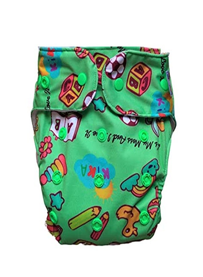 Kika Reusable Cloth Diapers For Babies Washable Cloth Diapers With Two Super Absorbing Inserts Waterproof Diaper Adjustable Size Diaper For New Born Baby (KikA-Mess-01) - Image 1