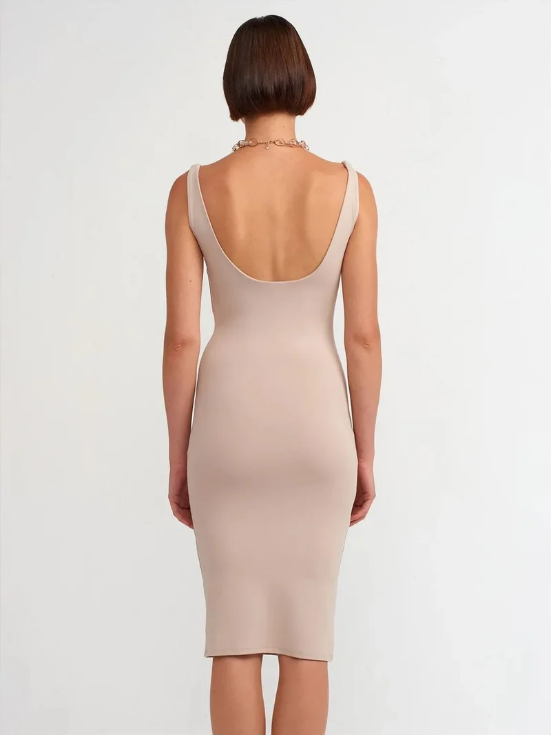 ديلفين Dilvin Sleeveless Bodycon Midi Dress