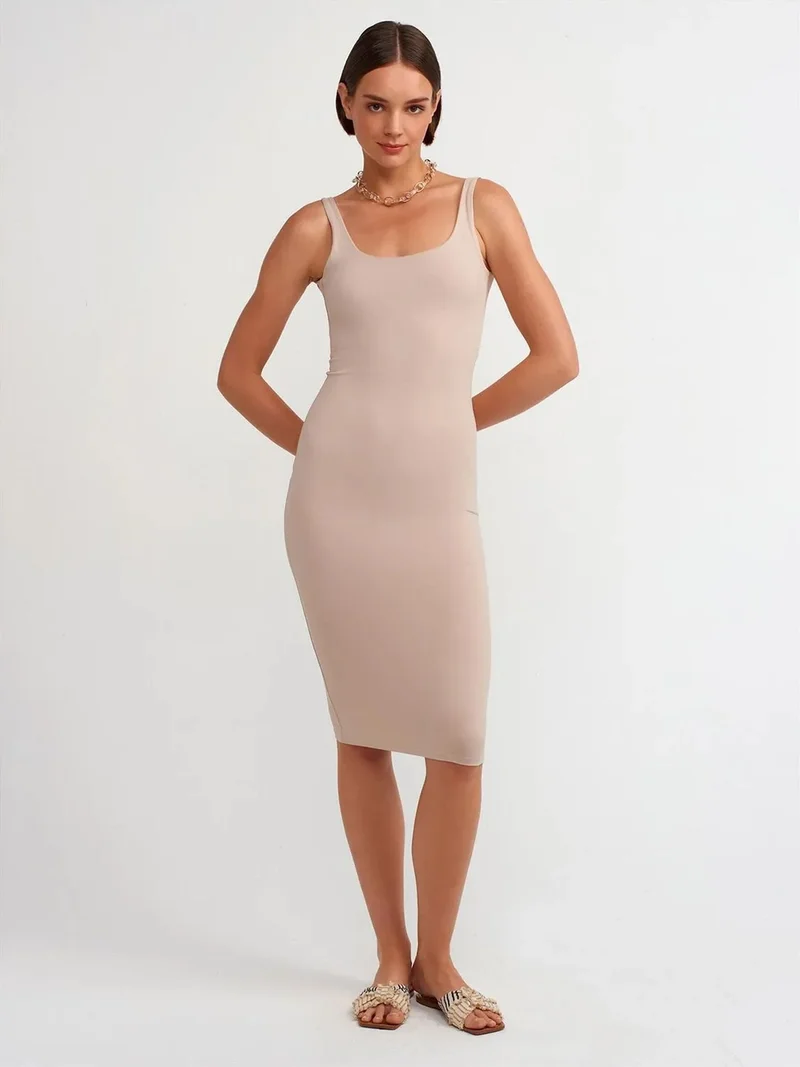 ديلفين Dilvin Sleeveless Bodycon Midi Dress