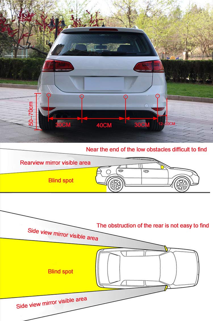 MACHSWON Car Front and Rear reversing Radar kit, led Buzzer Alarm 8 Sensor Front and Rear Parking Sensor Prompt - Image 4