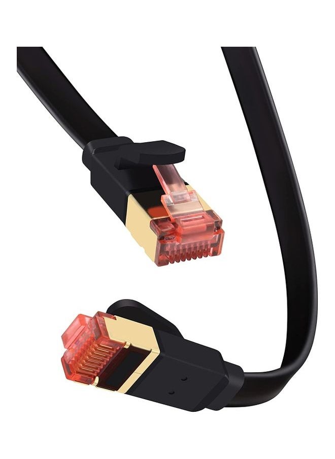 NIBEMINENT Cat 7 Ethernet Patch Internet Cable With Gold Plated Black  - Image 2