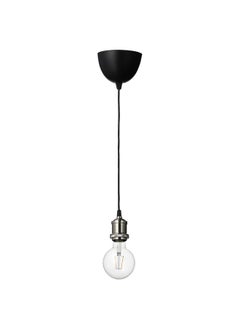 Generic Pendant lamp with light bulb, nickel-plated/globe clear  - Image 1