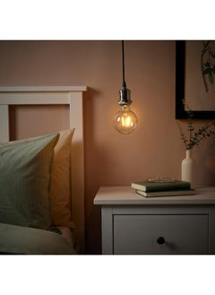 Generic Pendant lamp with light bulb, nickel-plated/globe clear  - Image 2