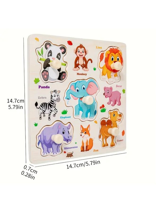 Wooden 3D Puzzle Toy Fruit Themed Preschool Math Geometric Shape Matching Board - Image 3