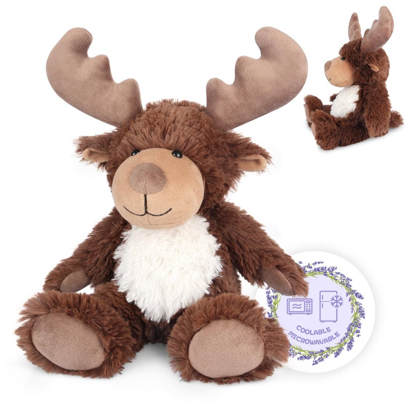 SuzziPals Heatable Coolable Moose Stuffed Animal Plushies Microwavable Heating Pad for Soothing Relaxation Lavender Scent Stuffed Plush Toys for Stress Relief Christmas Stuffed Animals Gifts - Image 3