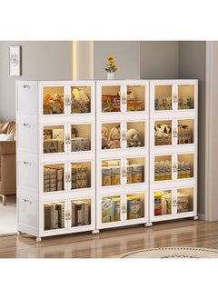 MONNALI 50 x 32 x 86.5 3-layer multifunctional oversized folding storage cabinet with dual doors with pulleys  - Image 2