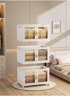 MONNALI 50 x 32 x 86.5 3-layer multifunctional oversized folding storage cabinet with dual doors with pulleys  - Image 5
