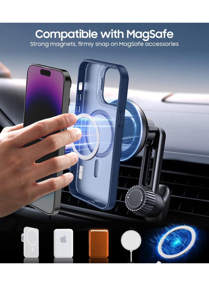 Aookay Case for iPhone 16 Pro Max Compatible with MagSafe, Built-in Invisible Camera Stand, Translucent Matte Skin Feeling Protective Phone Cover (Blue) - Image 5