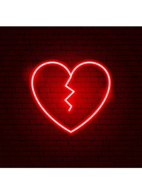 Broken Heart Neon Light Hate Emotion Red LED