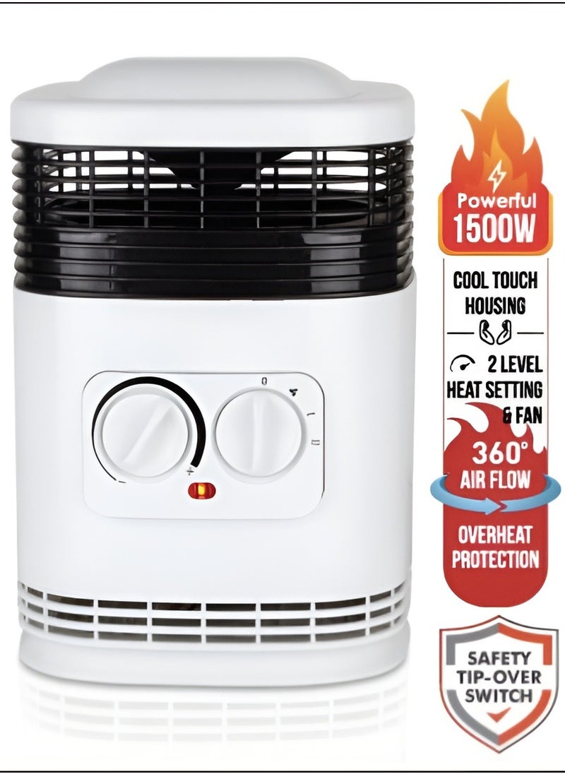 Generic - Room Heater with 360° Air Flow, Tip-Over & Overheat Protection, 2 Heat Settings Warm & Hot with Fan, Built-in Safety Features, Cool Touch Housing, Adjustable Fan Speed Control, Floor Standing Ceramic Heater - Image 1