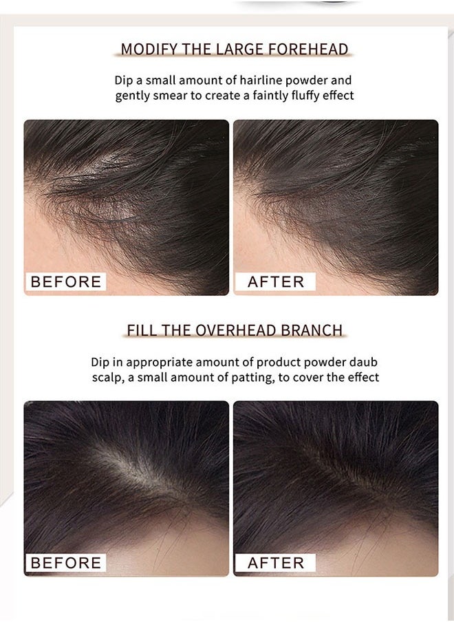 MAYCHEER - Hairline Powder Stick, 1 PCS Hair Shadow Powder Root Touch Up Powder, Waterproof Hair Shading Sponge Pen Hair Filler Powder for Cover Gray Hair Root, Hair Touch-Up, Thin Hair (Black) - Image 1