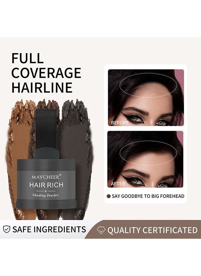 MAYCHEER - Hairline Powder Stick, 1 PCS Hair Shadow Powder Root Touch Up Powder, Waterproof Hair Shading Sponge Pen Hair Filler Powder for Cover Gray Hair Root, Hair Touch-Up, Thin Hair (Black) - Image 1