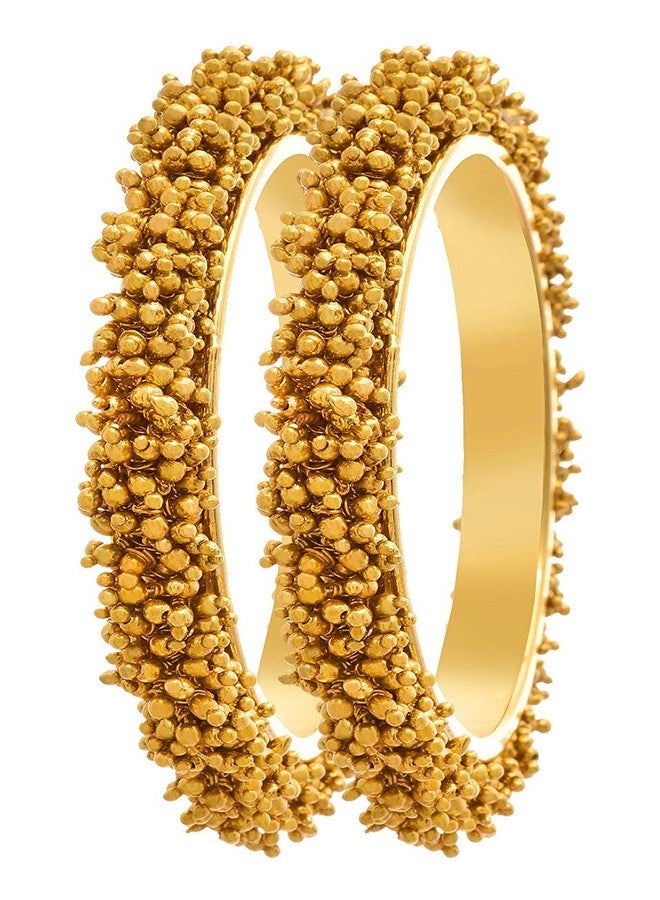 JFL - Jewellery for Less Traditional Ethnic One Gram Gold Plated Gold Beads Designer Kada Bangle for Women & Girls. - Image 3