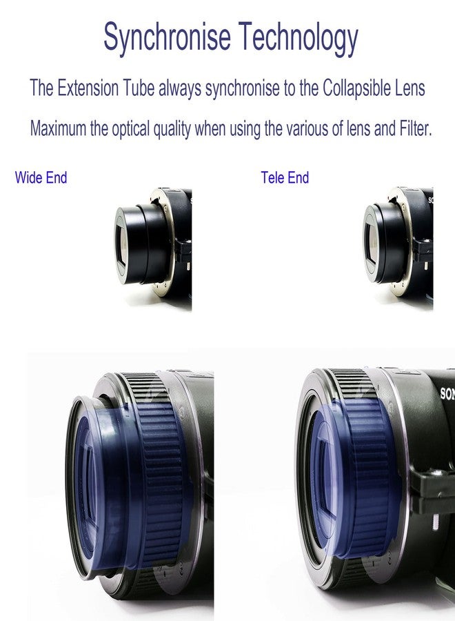 عدسة FotoZ ذات الزاوية الواسعة متوافقة مع كاميرا Sony Vlogcam ZV-1 M2، عدسة تحويل 2 في 1 عالية الدقة واسعة الزاوية وماكرو مع أنبوب تمديد، ومحول عدسة بتركيب حربة - Image 5