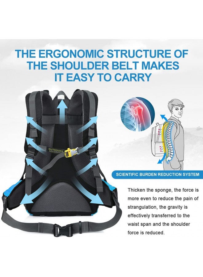 INOXTO lightweight Hiking Backpack 35L/40L Hiking Daypack with Waterproof Rain Cover Camping Backpack for Travel Camping Outdoor for Men and Women (40L Blue) - Image 2