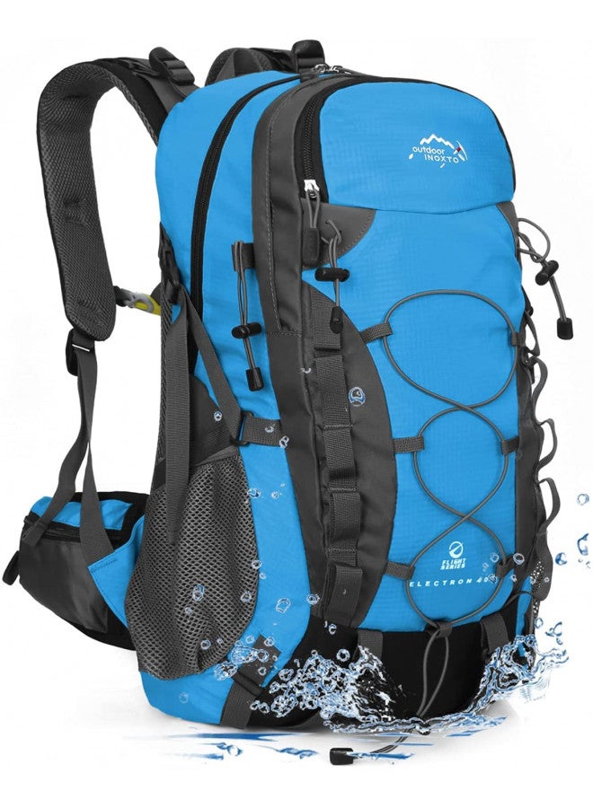 INOXTO lightweight Hiking Backpack 35L/40L Hiking Daypack with Waterproof Rain Cover Camping Backpack for Travel Camping Outdoor for Men and Women (40L Blue) - Image 1