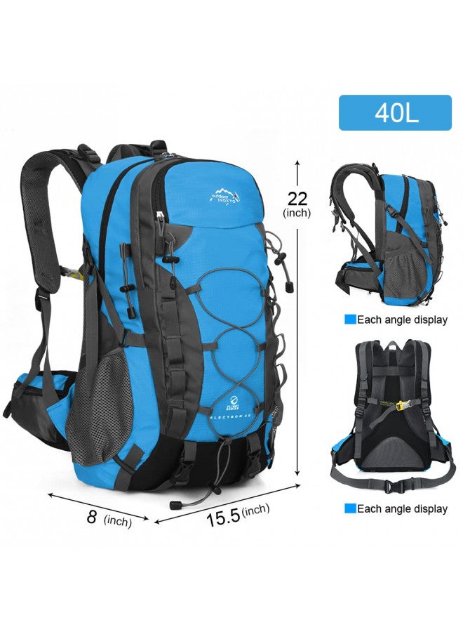 INOXTO lightweight Hiking Backpack 35L/40L Hiking Daypack with Waterproof Rain Cover Camping Backpack for Travel Camping Outdoor for Men and Women (40L Blue) - Image 4
