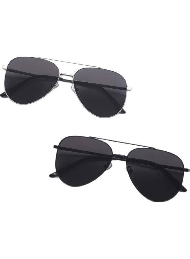 LOHO (Loho) New Polarized Aviator Sunglasses For Men Driving Riding Sun Glasses Wraparound Frog Mirror Uv Protection - Image 1