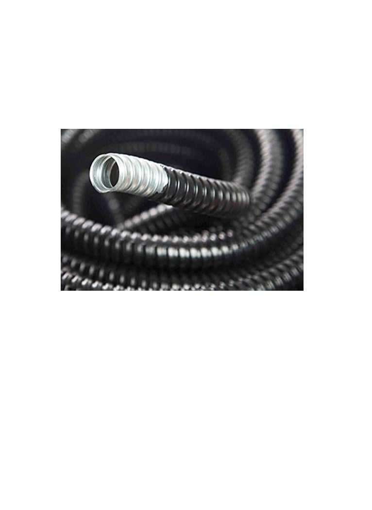 Generic PVC Coated Galvanized Steel Flexible Conduit Black for Protection of Cable and Wire in Tunnels, Hospitals, High-rise Office Blocks and Public Buildings, Underground Etc. (50mm x 10 Meter)  - Image 3