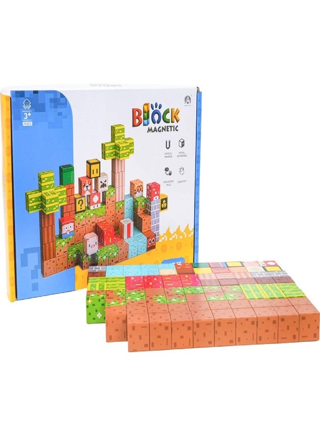 Knick Knack Magnetic World Building Blocks Set | Mini Themed Magnetic Cubes for Kids Ages 3 and Up (84 Pieces) - Image 2