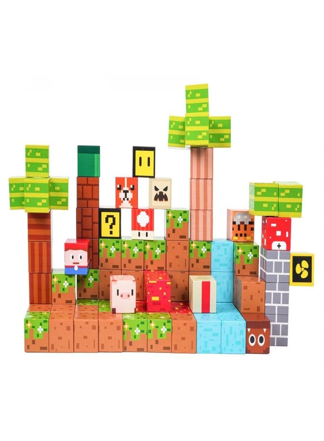 Knick Knack Magnetic World Building Blocks Set | Mini Themed Magnetic Cubes for Kids Ages 3 and Up (84 Pieces) - Image 5