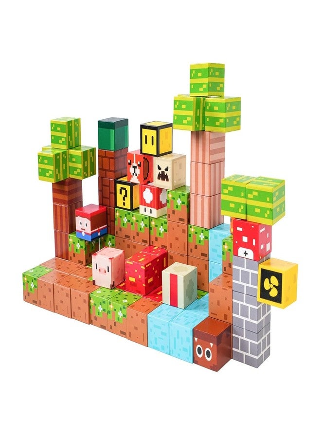 Knick Knack Magnetic World Building Blocks Set | Mini Themed Magnetic Cubes for Kids Ages 3 and Up (84 Pieces) - Image 4