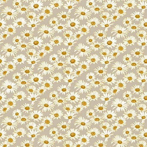 Tempaper Novogratz x Tempaper Greige Daisies Removable Peel and Stick Wallpaper, 20.5 in X 16.5 ft, Made in the USA - Image 1