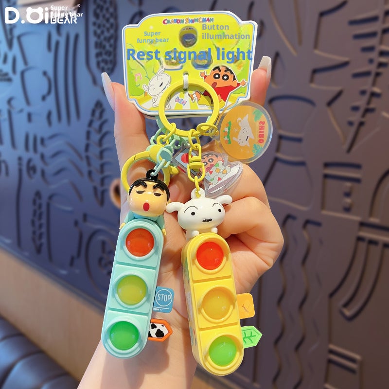 Original Crayon Shin-chan Traffic Light Series Keychain Cartoon Pendant - Image 2