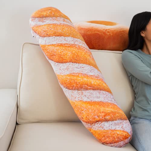 Much Comfort 42" 3D Rustic Baguette Throw Pillow - Made with Soft & Ultra Premium Fabric - Cute, Comfortable, Plush, Stuffed French Bread Loaf Body Cushion for Home Decor - Best Funny Gift - X-Large - Image 4